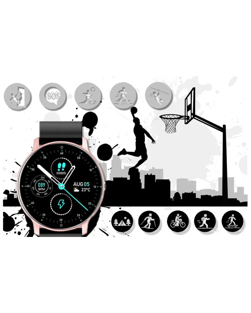 SMARTWATCH UNISEX GRAVITY GT1-2 PULSOMETR, WŁASNE TARCZE (sg015b) SMARTWATCH UNISEX GRAVITY GT1-2 PULSOMETR, WŁASNE TARCZE (sg015b)