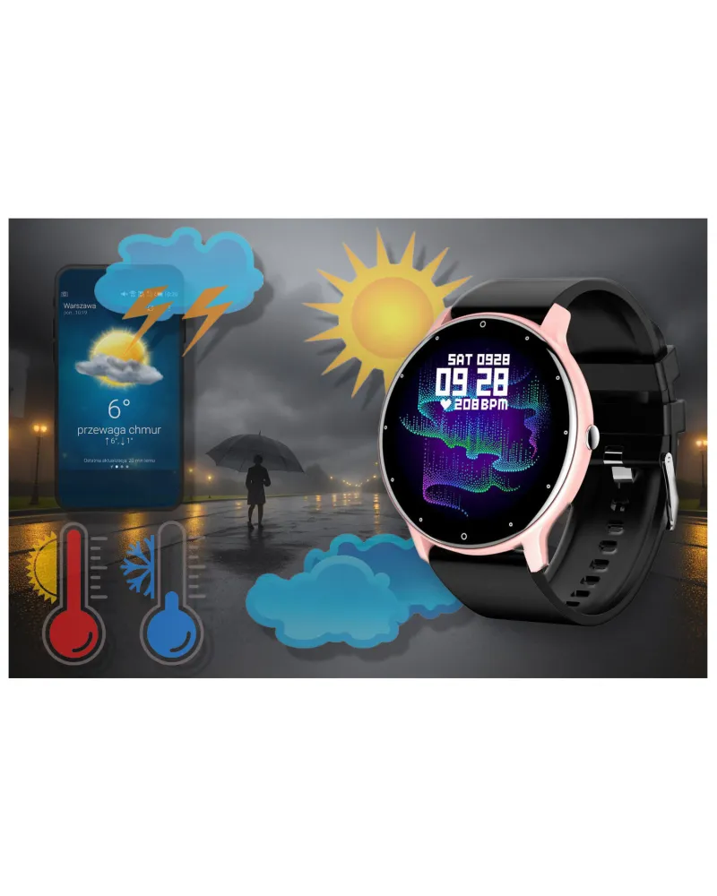 SMARTWATCH UNISEX GRAVITY GT1-2 PULSOMETR, WŁASNE TARCZE (sg015b) SMARTWATCH UNISEX GRAVITY GT1-2 PULSOMETR, WŁASNE TARCZE (sg015b)