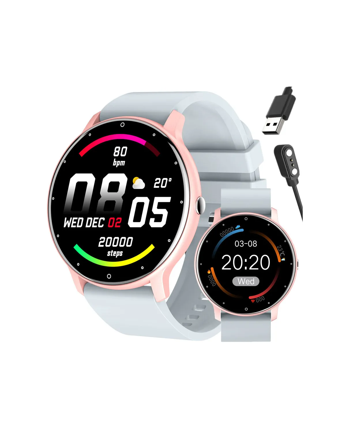 SMARTWATCH UNISEX GRAVITY GT1-8 - PULSOMETR, WŁASNE TARCZE (sg015h)