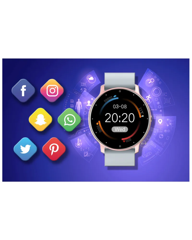 SMARTWATCH UNISEX GRAVITY GT1-8 - PULSOMETR, WŁASNE TARCZE (sg015h)