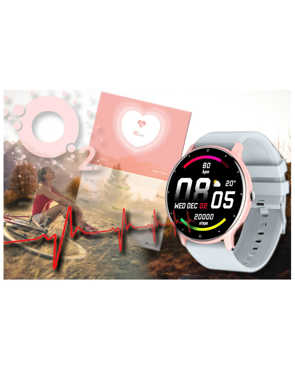 SMARTWATCH UNISEX GRAVITY GT1-8 - PULSOMETR, WŁASNE TARCZE (sg015h)