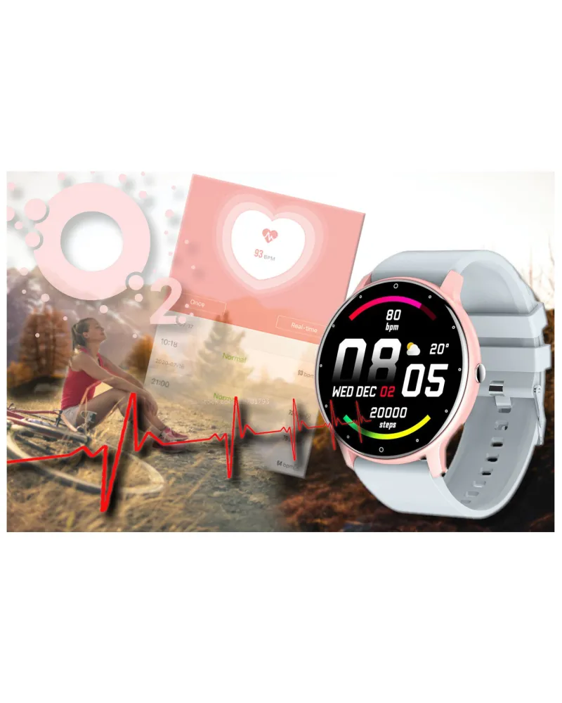 SMARTWATCH UNISEX GRAVITY GT1-8 - PULSOMETR, WŁASNE TARCZE (sg015h)