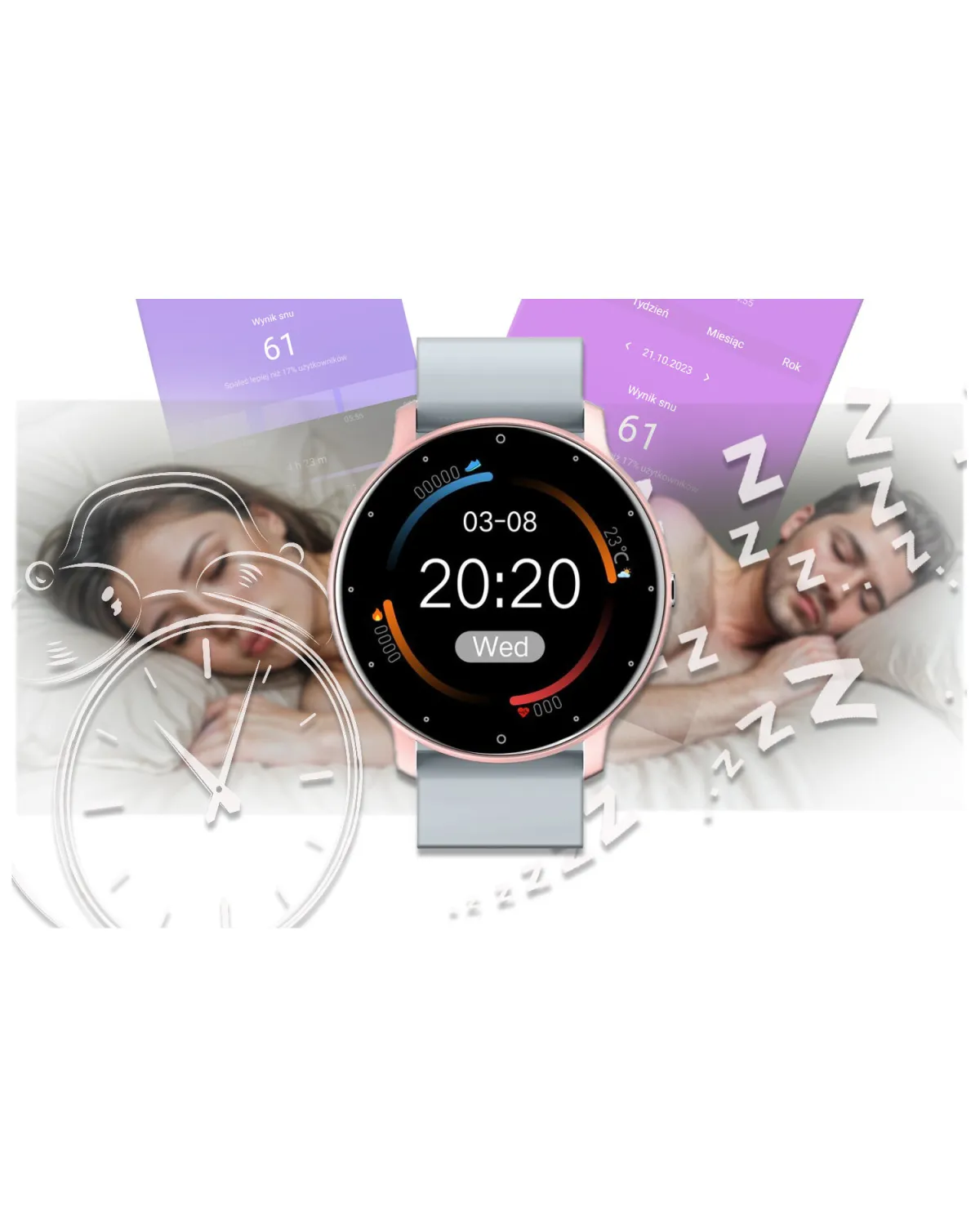 SMARTWATCH UNISEX GRAVITY GT1-8 - PULSOMETR, WŁASNE TARCZE (sg015h)