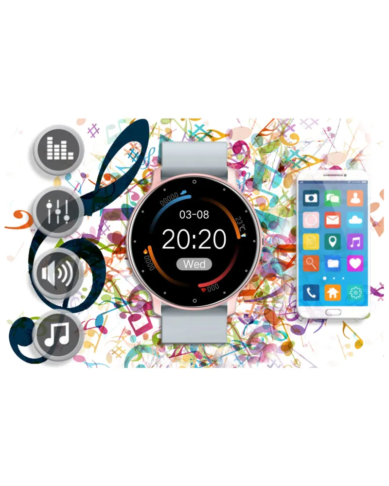 SMARTWATCH UNISEX GRAVITY GT1-8 - PULSOMETR, WŁASNE TARCZE (sg015h)