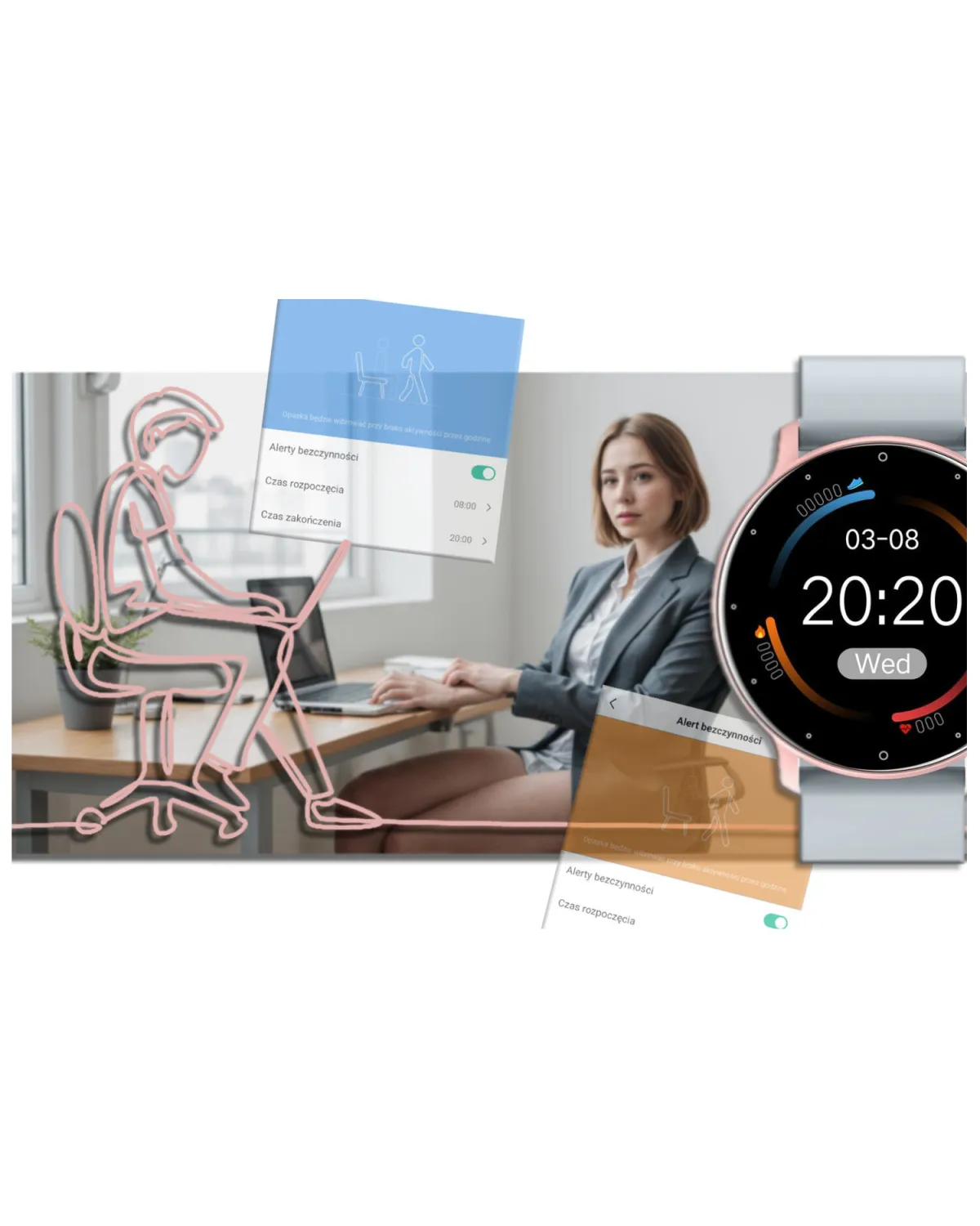 SMARTWATCH UNISEX GRAVITY GT1-8 - PULSOMETR, WŁASNE TARCZE (sg015h)