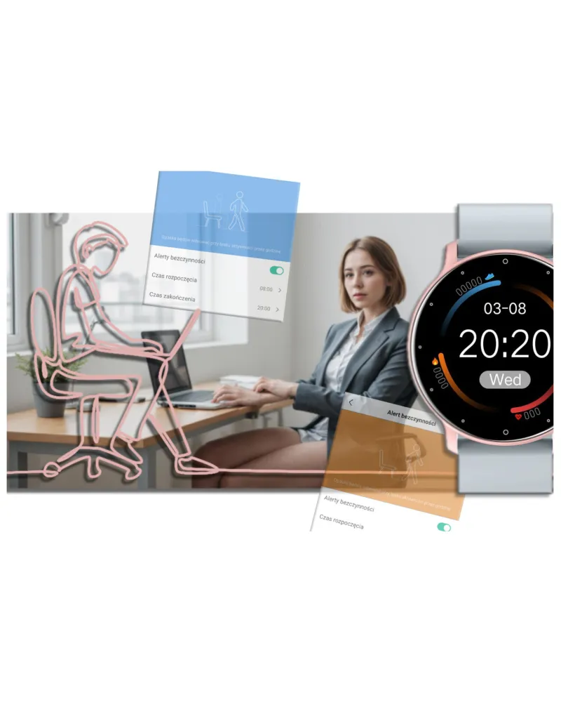 SMARTWATCH UNISEX GRAVITY GT1-8 - PULSOMETR, WŁASNE TARCZE (sg015h)