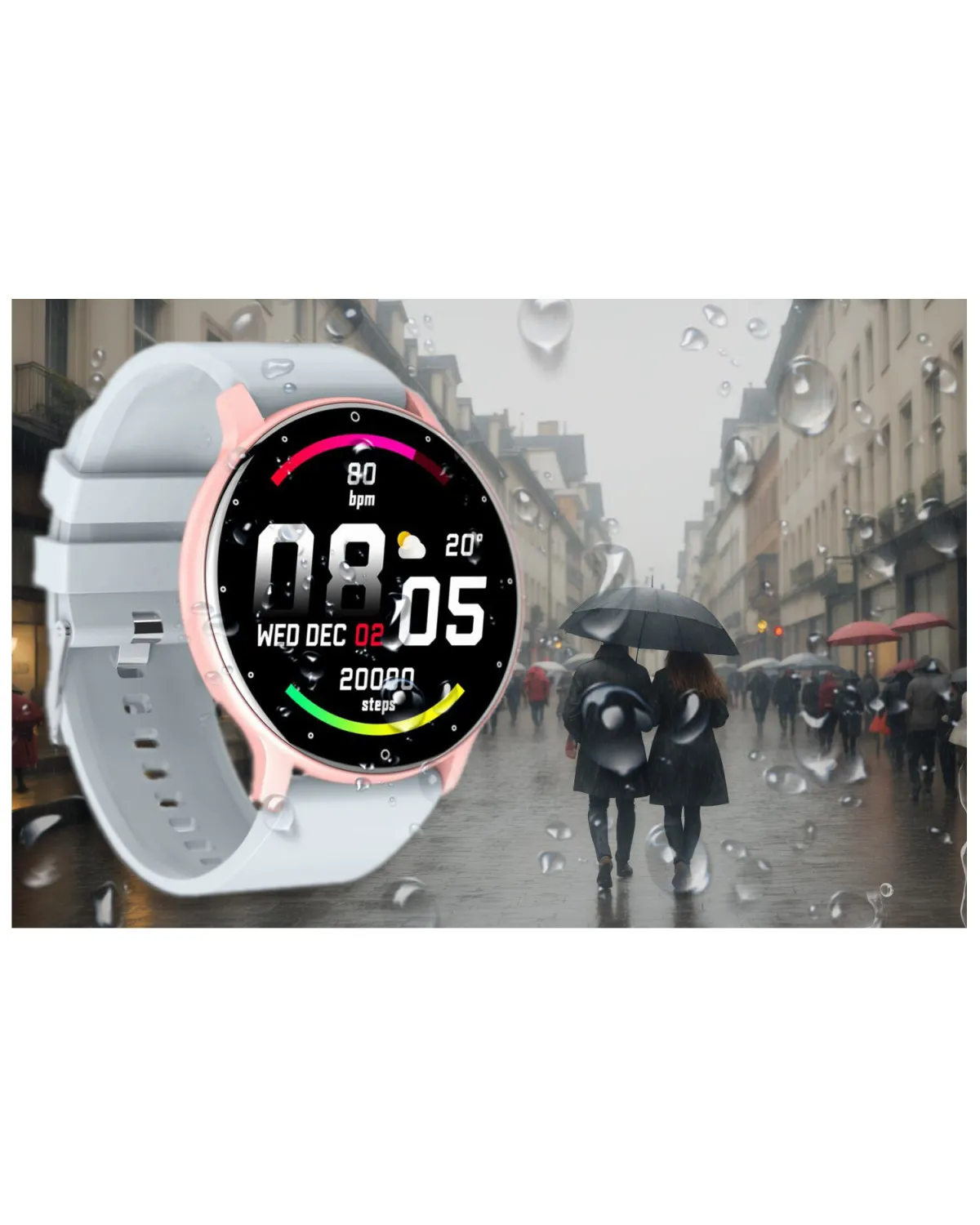 SMARTWATCH UNISEX GRAVITY GT1-8 - PULSOMETR, WŁASNE TARCZE (sg015h)