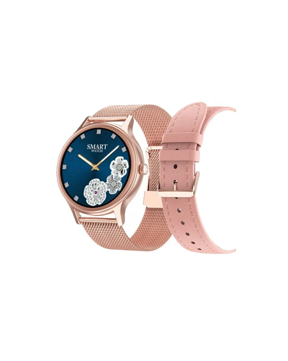 SMARTWATCH DAMSKI PACIFIC 18-1 - BRANSOLETA + PASEK: Rosegold / Różowy (sy015a)