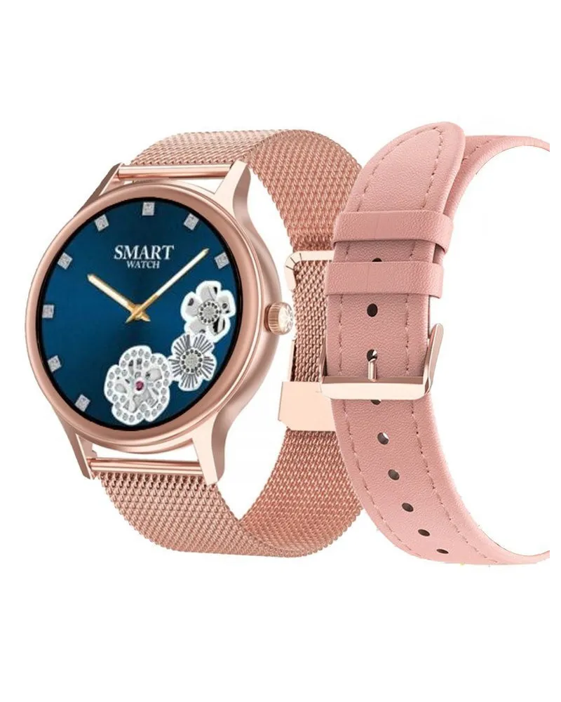 SMARTWATCH DAMSKI PACIFIC 18-1 - BRANSOLETA + PASEK: Rosegold / Różowy (sy015a)