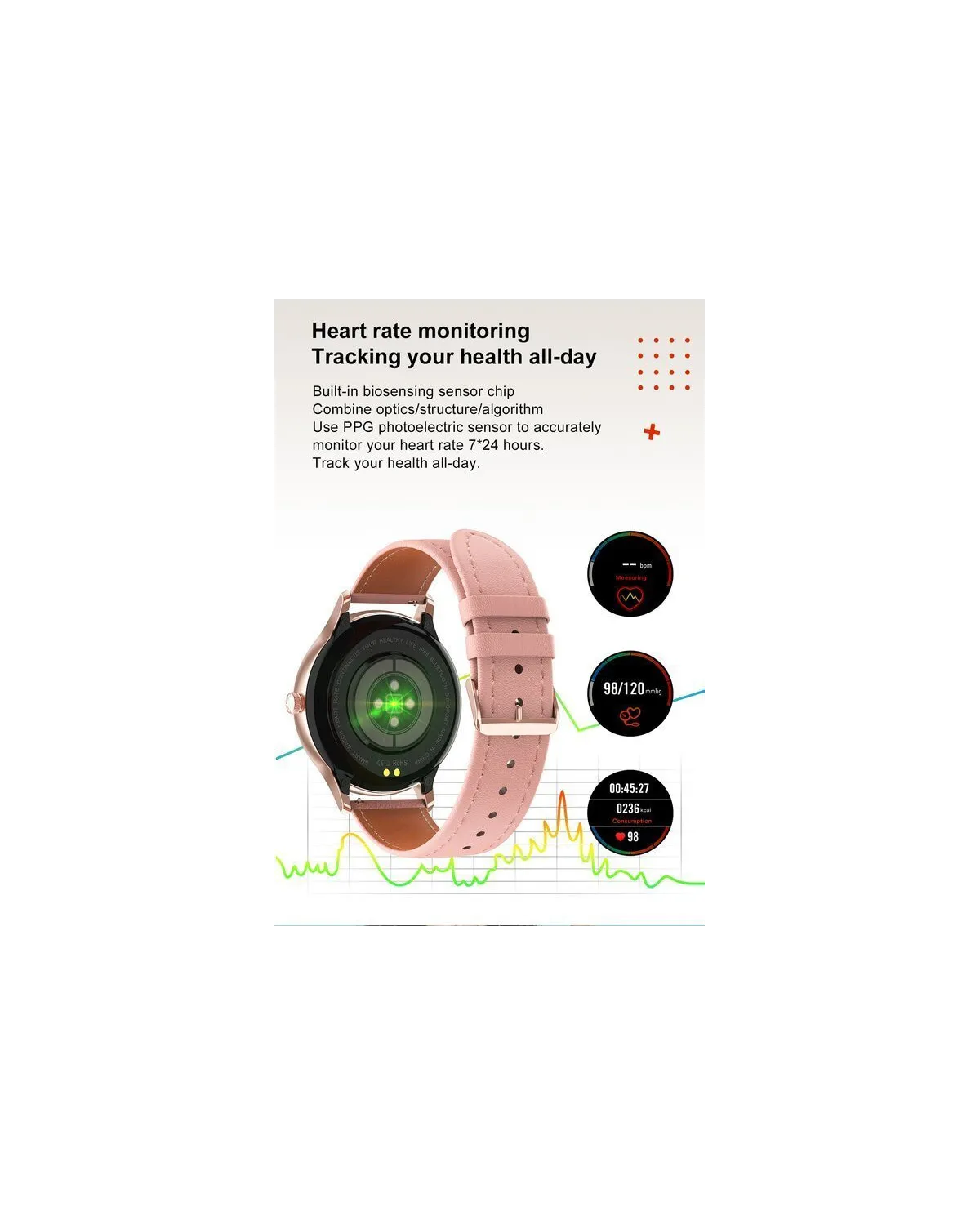 SMARTWATCH DAMSKI PACIFIC 18-2 - BRANSOLETA + PASEK: Rosegold / Biały (sy015b) SMARTWATCH DAMSKI PACIFIC 18-2 - BRANSOLETA + PASEK: Rosegold / Biały (sy015b)