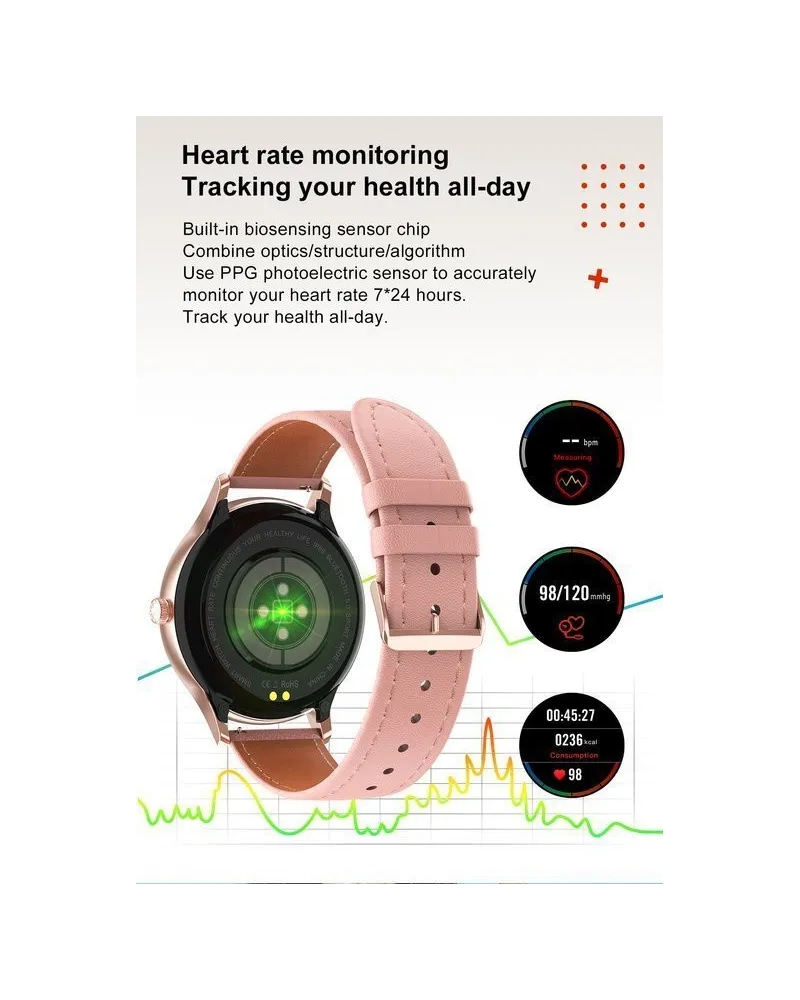 SMARTWATCH DAMSKI PACIFIC 18-2 - BRANSOLETA + PASEK: Rosegold / Biały (sy015b) SMARTWATCH DAMSKI PACIFIC 18-2 - BRANSOLETA + PASEK: Rosegold / Biały (sy015b)