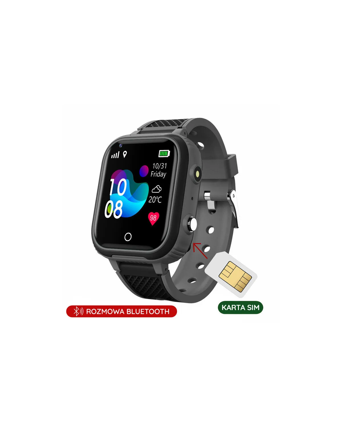 SMARTWATCH DZIECIĘCY PACIFIC 30-1 KIDS - black (sy026a)