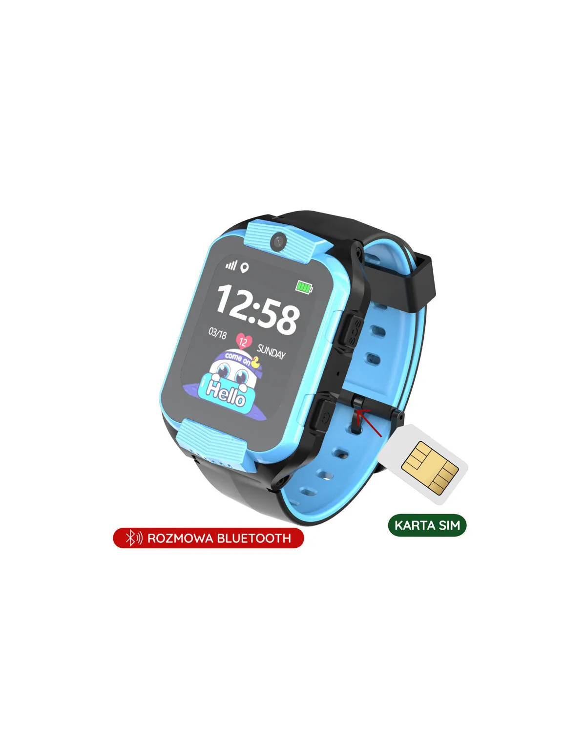 SMARTWATCH DZIECIĘCY PACIFIC 32-2 KIDS - blue / black (sy028b)