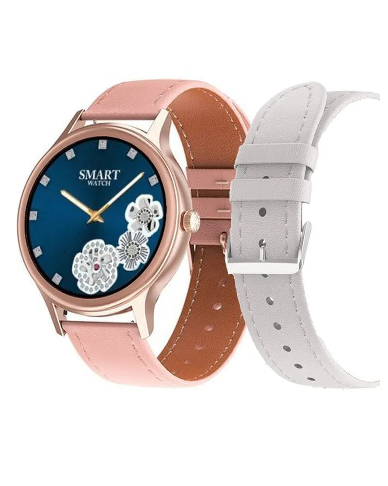 SMARTWATCH DAMSKI PACIFIC 18-6 - DWA PASKI: Różowy / Biały (sy015f)