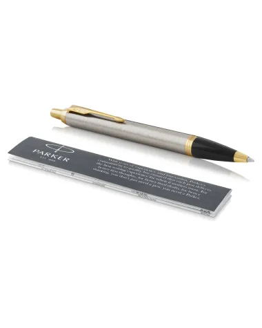 Długopis i Pióro Parker IM Brushed Metal GT w Pudełku z Grawerem (1931670/12)