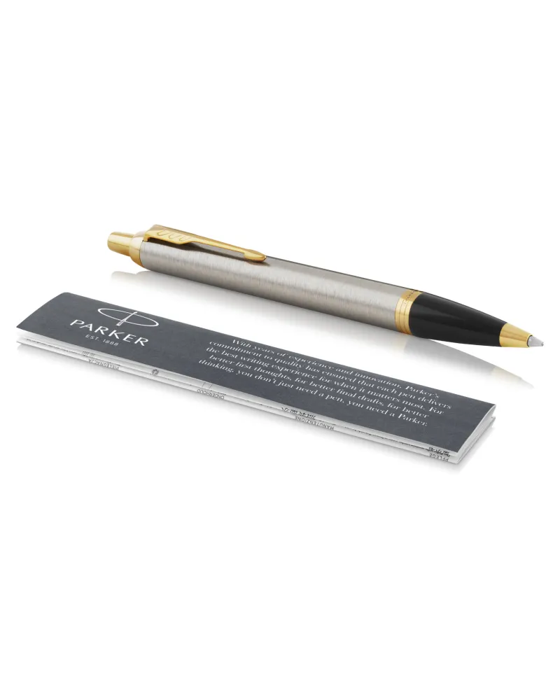 Długopis i Pióro Parker IM Brushed Metal GT w Pudełku z Grawerem (1931670/12)