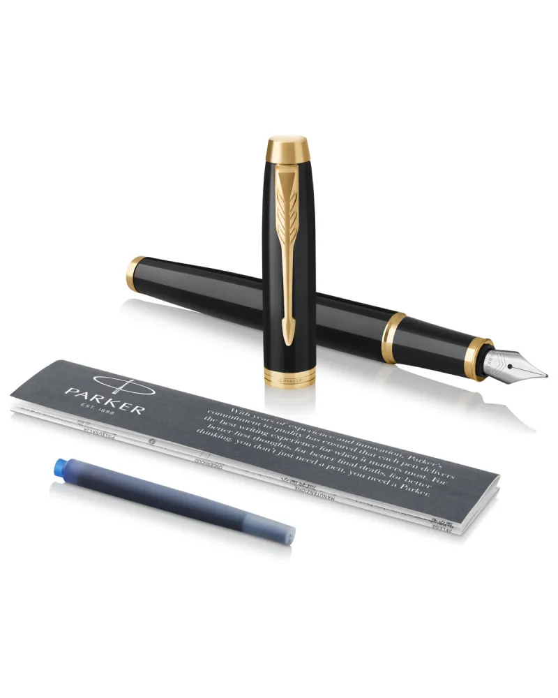 Długopis i Pióro Parker IM Czarny GT w Pudełku z Grawerem (1931666/12)