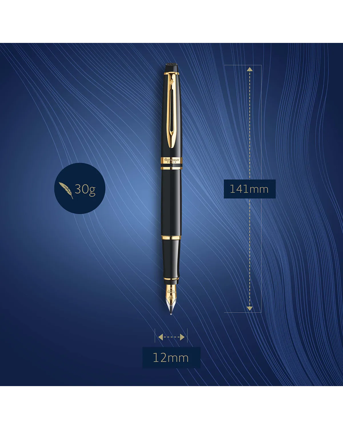 Długopis i Pióro Waterman Expert czarny GT w Pudełku z Grawerem (S0951700/3)