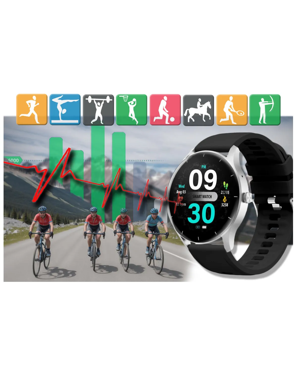 SMARTWATCH UNISEX GRAVITY GT2-6 - ROZMOWY BLUETOOTH, WŁASNE TARCZE (sg019f) SMARTWATCH UNISEX GRAVITY GT2-6 - ROZMOWY BLUETOOTH, WŁASNE TARCZE (sg019f)