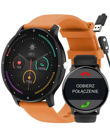 SMARTWATCH UNISEX GRAVITY GT1-2 PRO - ROZMOWY BLUETOOTH, DODATKOWY PASEK (sg027b)