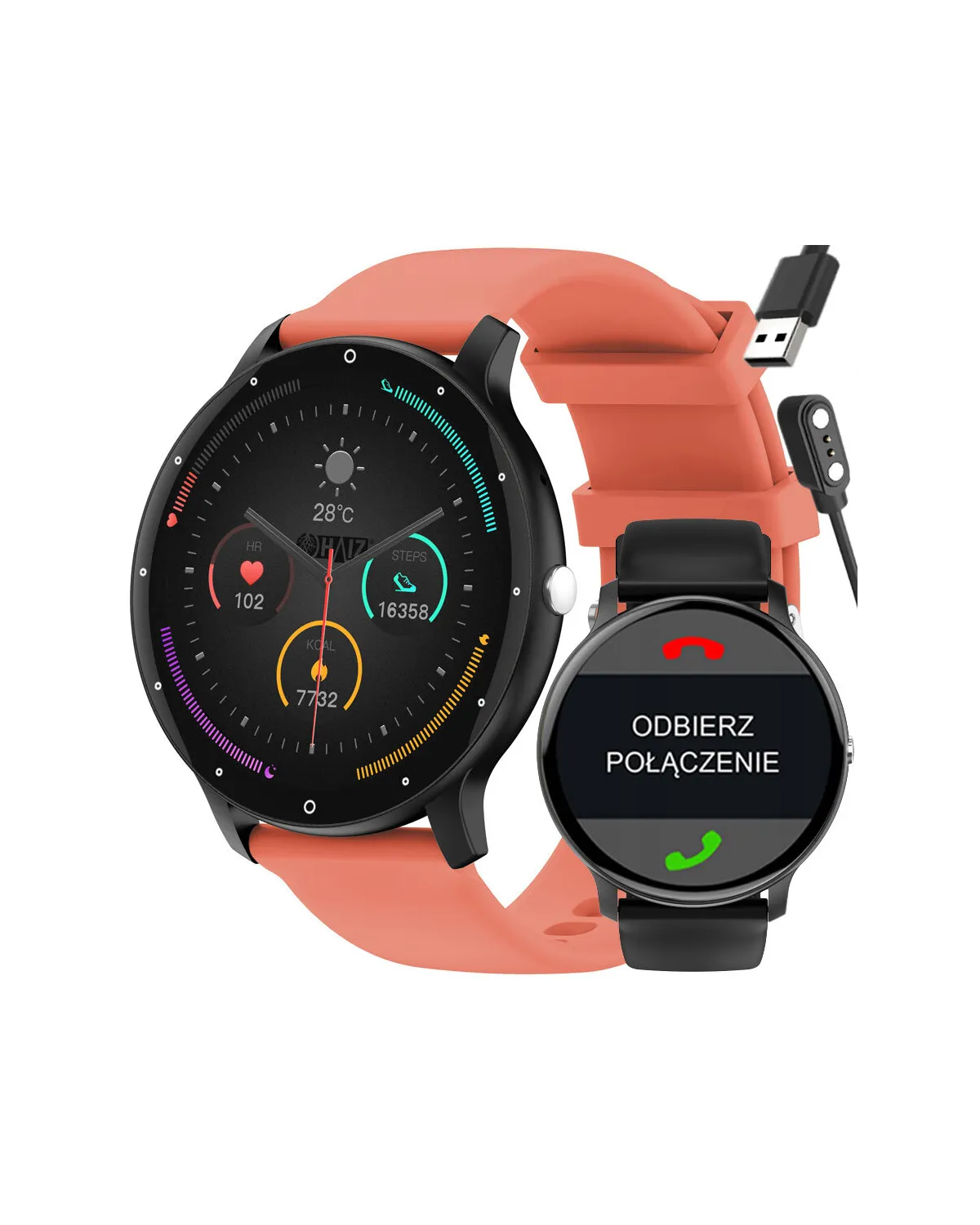 SMARTWATCH UNISEX GRAVITY GT1-3 PRO - ROZMOWY BLUETOOTH, DODATKOWY PASEK (sg027c)