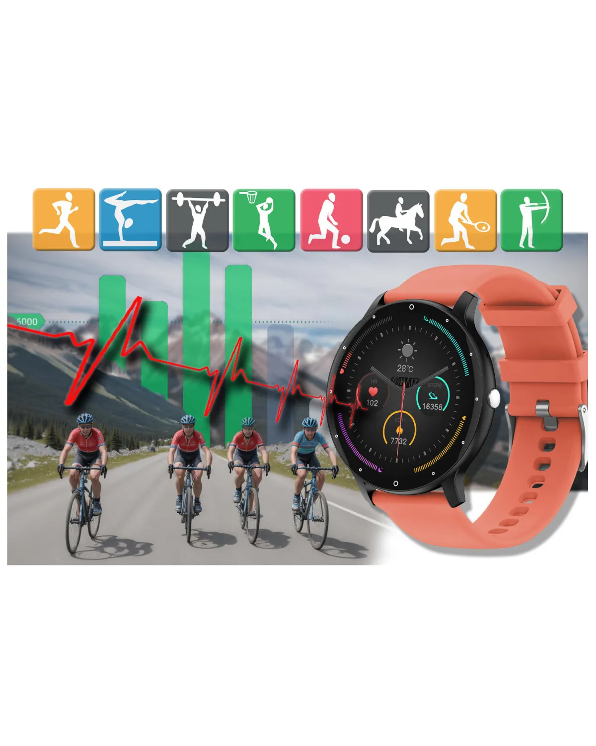 SMARTWATCH UNISEX GRAVITY GT1-3 PRO - ROZMOWY BLUETOOTH, DODATKOWY PASEK (sg027c)