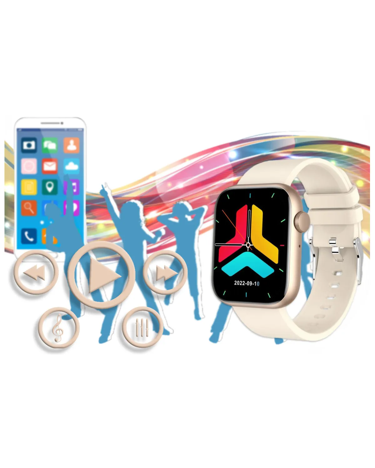 SMARTWATCH UNISEX GRAVITY GT3-6 - ROZMOWY BLUETOOTH, WŁASNE TARCZE (sg022f)