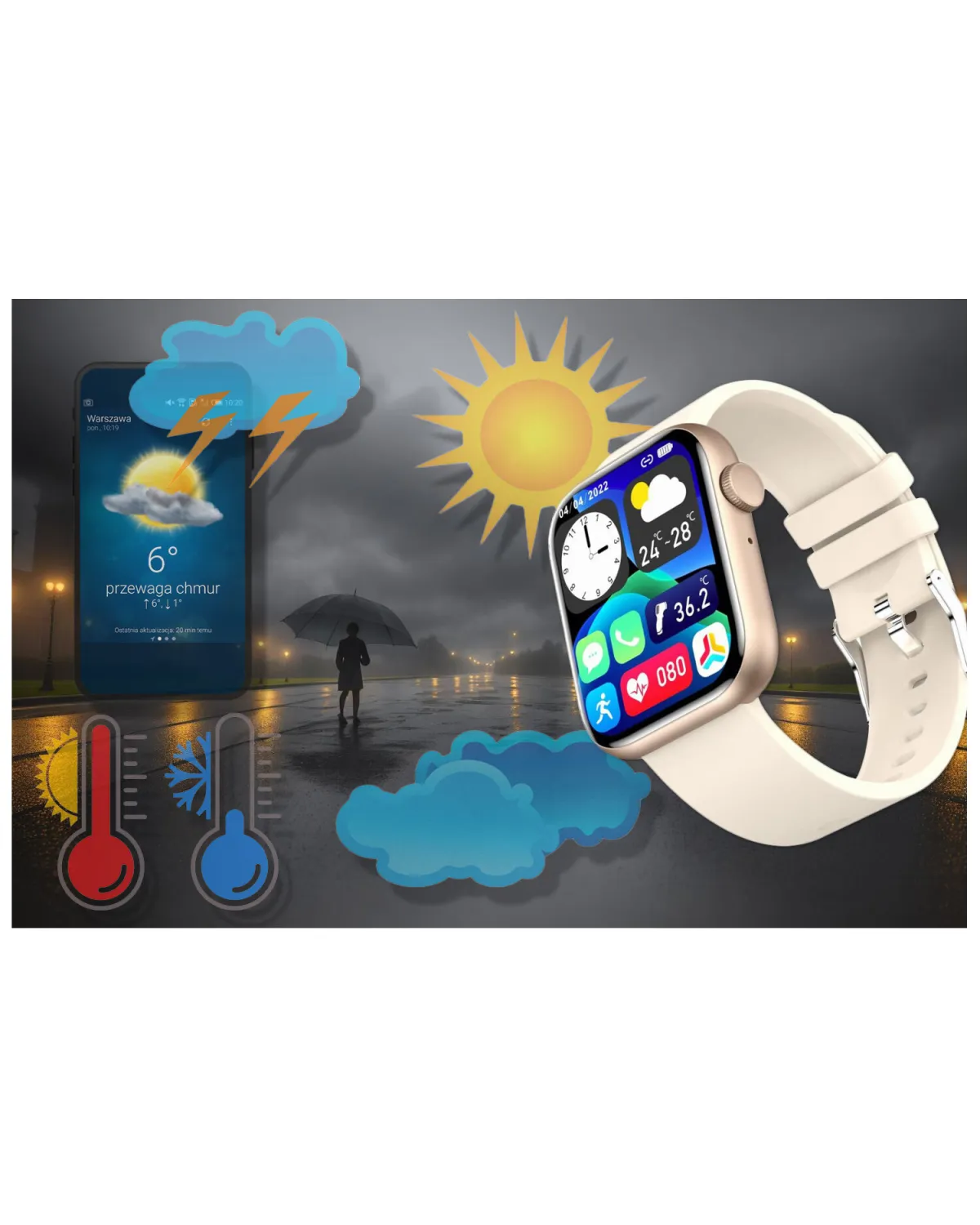 SMARTWATCH UNISEX GRAVITY GT3-6 - ROZMOWY BLUETOOTH, WŁASNE TARCZE (sg022f)