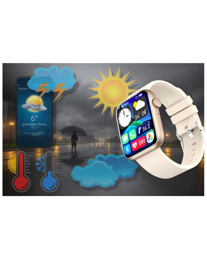 SMARTWATCH UNISEX GRAVITY GT3-6 - ROZMOWY BLUETOOTH, WŁASNE TARCZE (sg022f)