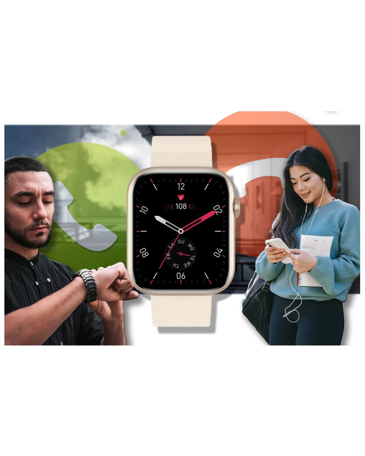 SMARTWATCH UNISEX GRAVITY GT3-6 - ROZMOWY BLUETOOTH, WŁASNE TARCZE (sg022f)