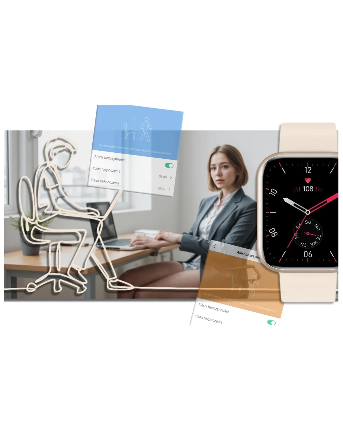 SMARTWATCH UNISEX GRAVITY GT3-6 - ROZMOWY BLUETOOTH, WŁASNE TARCZE (sg022f)