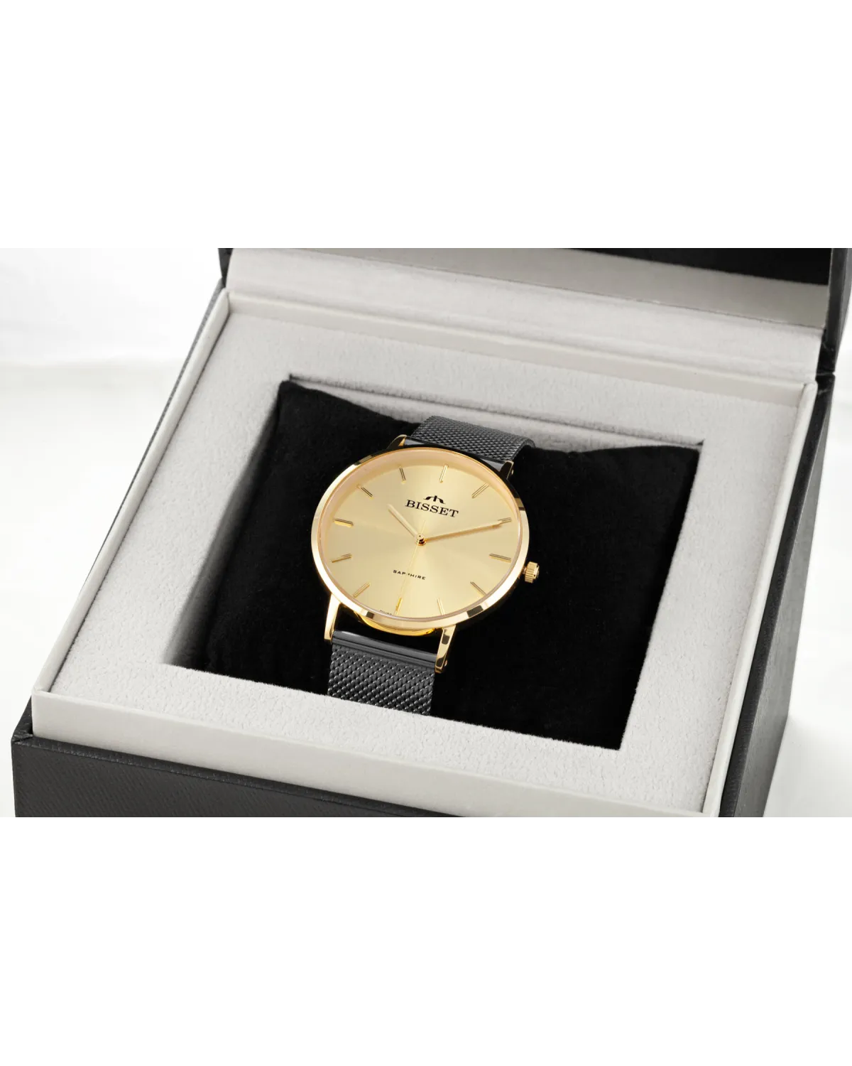 ZEGAREK DAMSKI BISSET BSBF33 (zb579v) - SZAFIROWE SZKŁO