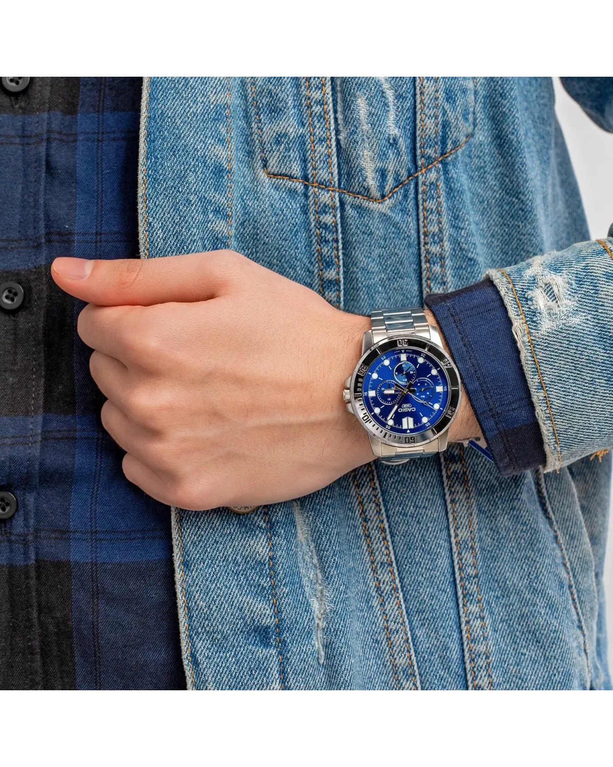 ZEGAREK MĘSKI CASIO MTP-VD300D-2E (zd268b) + BOX