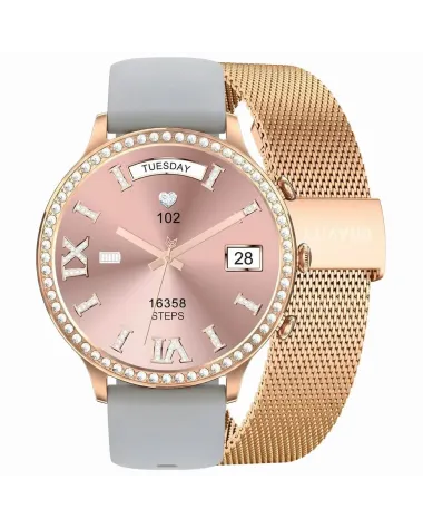 SMARTWATCH DAMSKI GRAVITY GT5-8 - DODATKOWY PASEK (sg043h)