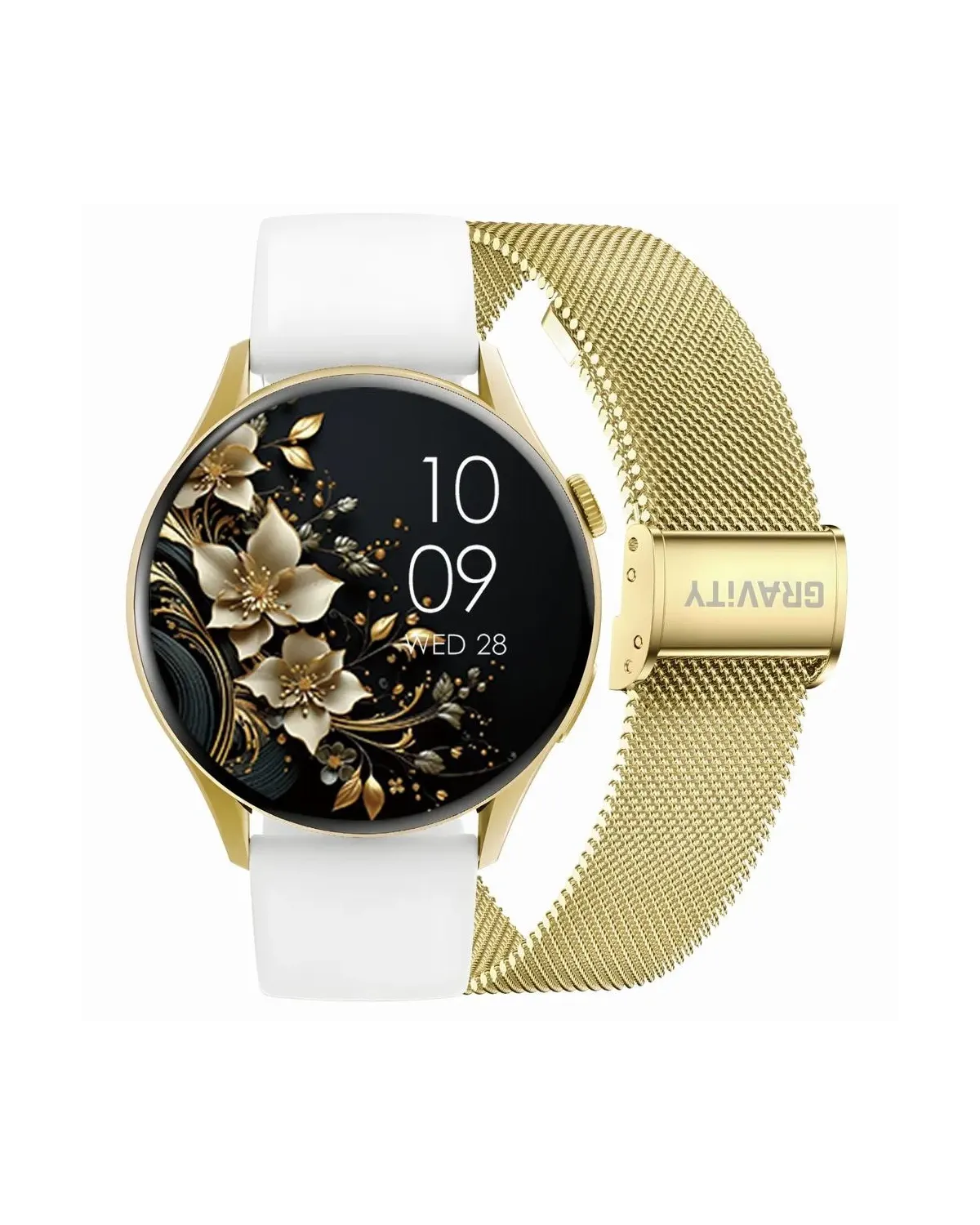 SMARTWATCH DAMSKI GRAVITY GT11-2 - AMOLED, DODATKOWY PASEK (sg044b)