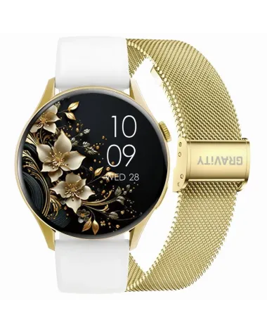 SMARTWATCH DAMSKI GRAVITY GT11-2 - AMOLED, DODATKOWY PASEK (sg044b)