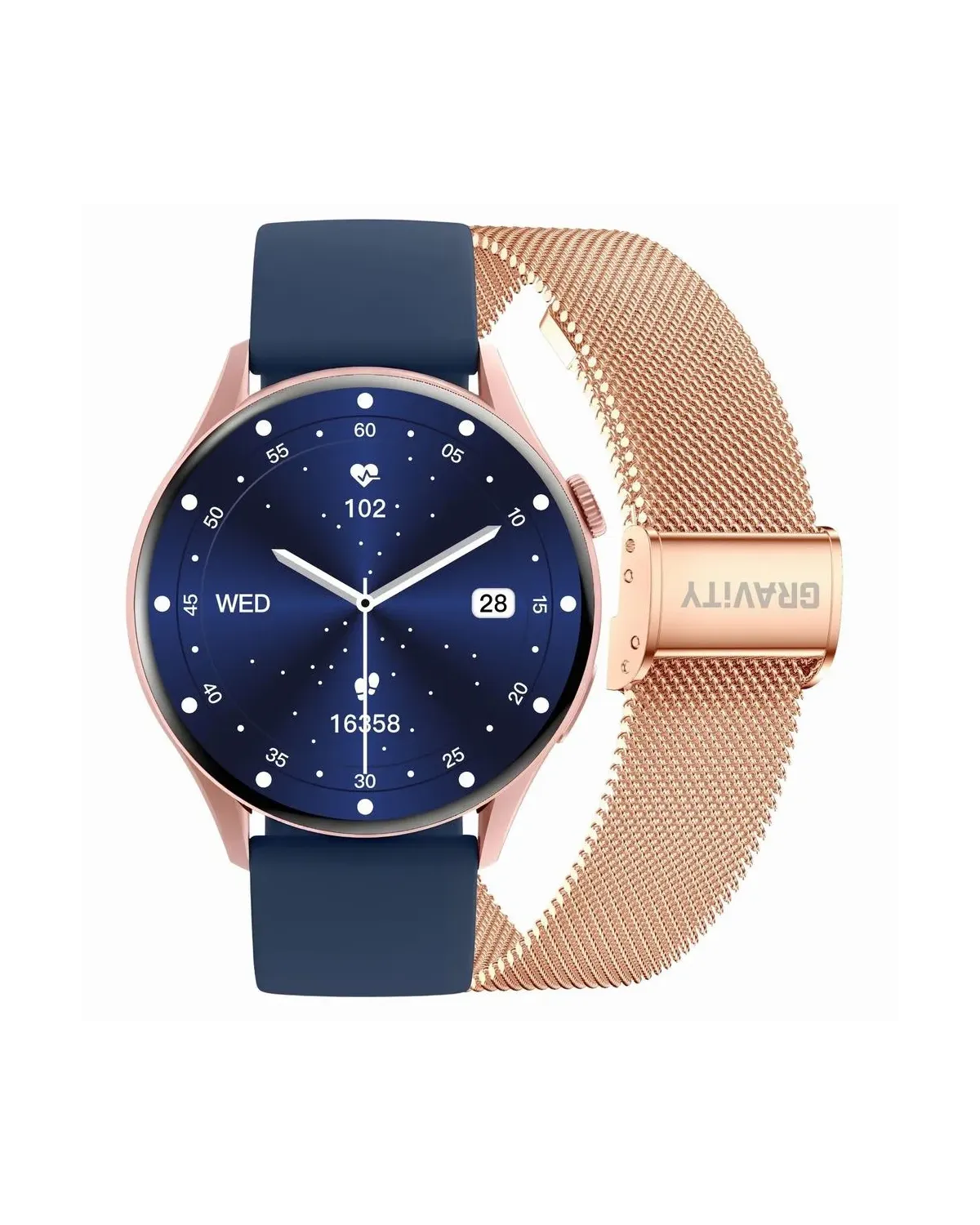 SMARTWATCH DAMSKI GRAVITY GT11-6 - AMOLED, DODATKOWY PASEK (sg044f)