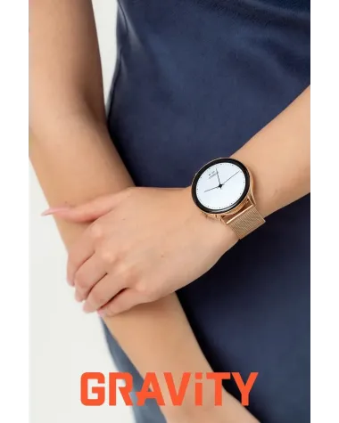 SMARTWATCH DAMSKI GRAVITY GT11-8 - AMOLED, DODATKOWY PASEK (sg044h)