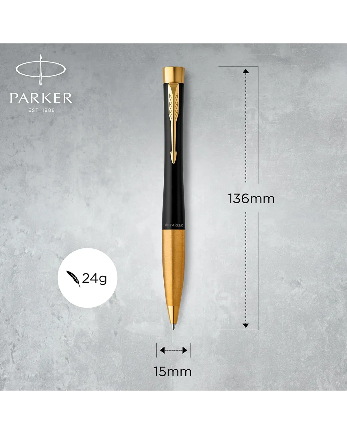 Długopis Parker Urban Czarny Matowy GT w Pudełku z Etui (2143640/13)