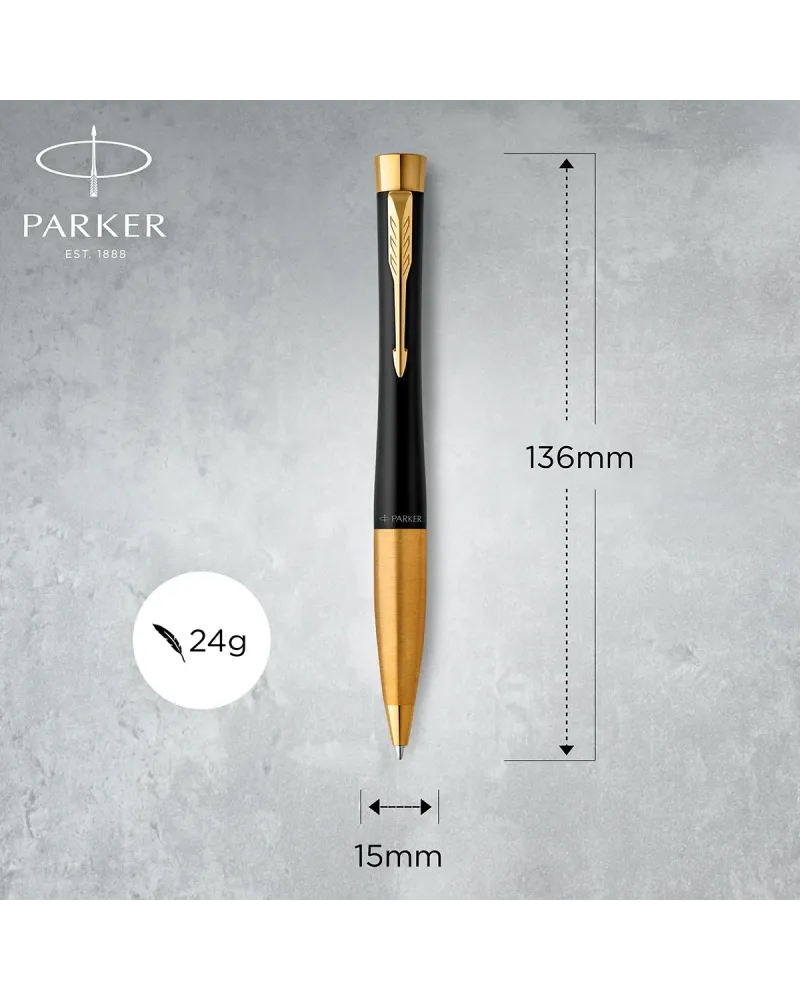 Długopis Parker Urban Czarny Matowy GT w Pudełku z Etui (2143640/13)