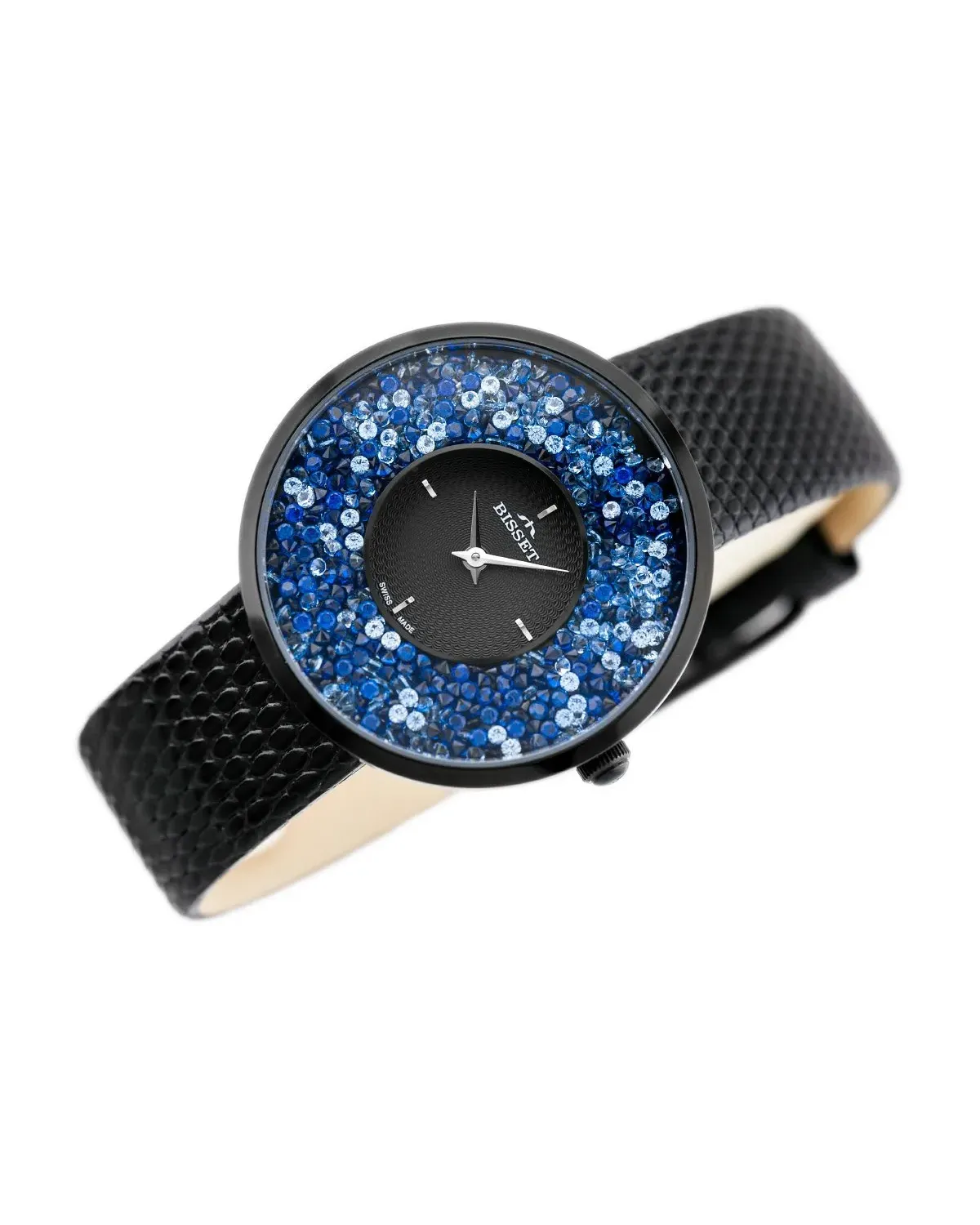 ZEGAREK DAMSKI BISSET BSAE04 - black/blue (zb541e)