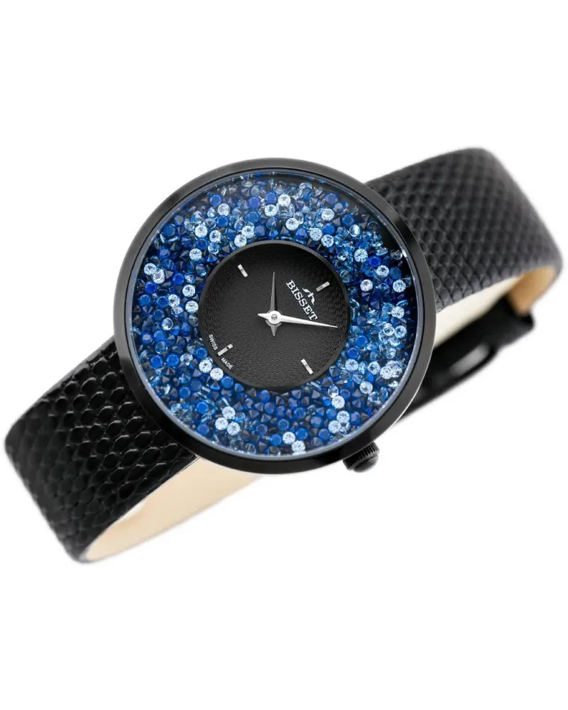 ZEGAREK DAMSKI BISSET BSAE04 - black/blue (zb541e)