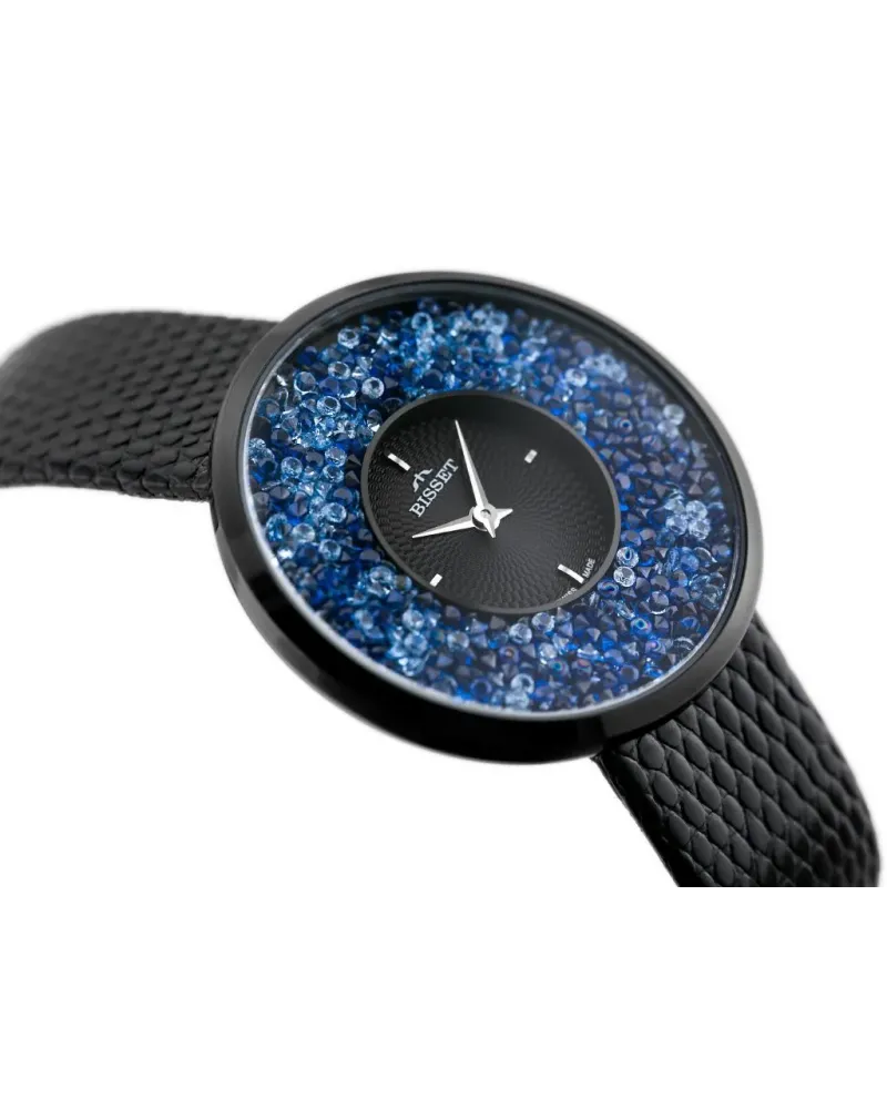ZEGAREK DAMSKI BISSET BSAE04 - black/blue (zb541e)