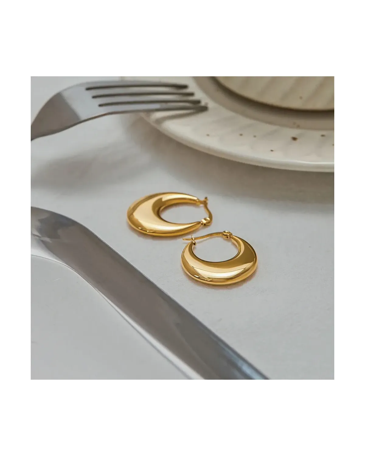 Kolczyki stalowe złote - serce (BK035)