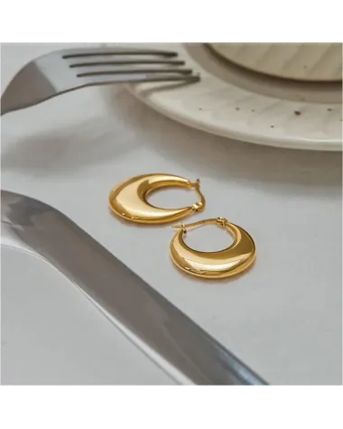 Kolczyki stalowe złote - serce (BK035)