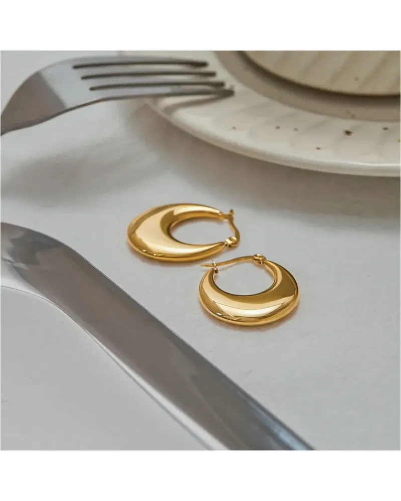 Kolczyki stalowe złote - serce (BK035)