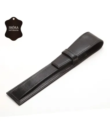 Skórzane etui na pojedynczy produkt w kolorze czarnym (E00135)