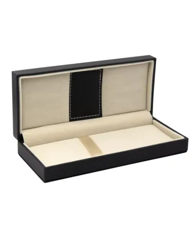 Czarne pudełko prezentowe ze skóry ekologicznej (P0201)