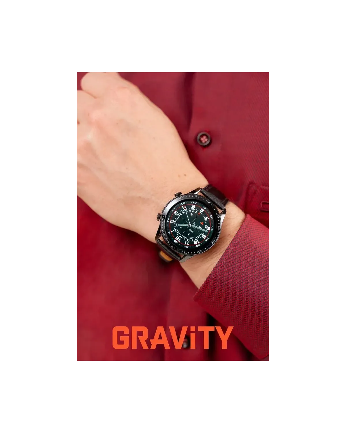 SMARTWATCH MĘSKI GRAVITY GT10-2 - AMOLED, DODATKOWY PASEK (sg046b)