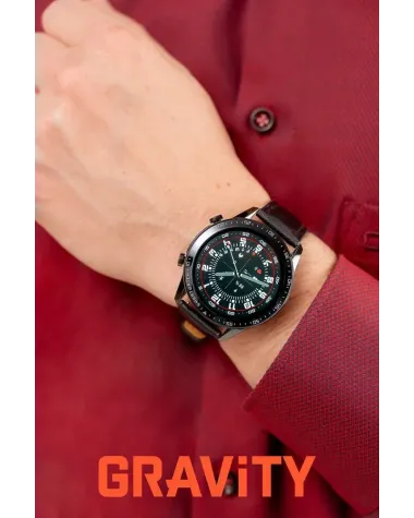 SMARTWATCH MĘSKI GRAVITY GT10-2 - AMOLED, DODATKOWY PASEK (sg046b)